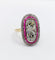 Bague 57 Bague marquise art déco en or 18k et platine, diamants et rubis 58 Facettes A06578
