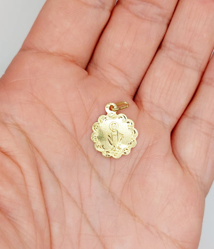 Pendentif Petite médaille religieuse antique or jaune Vierge Marie (circa 1900) 58 Facettes A05912