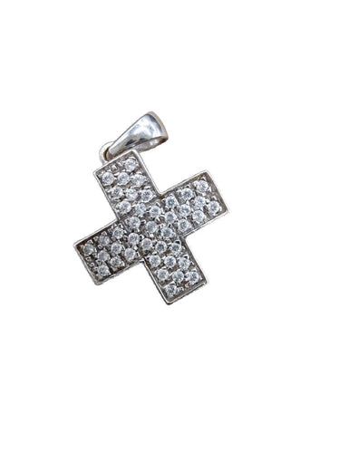 Pendentif Pendentif croix en or blanc et diamants 58 Facettes