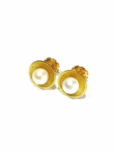 Boucles d'oreilles Paire de boucles d’oreilles or jaune et perles 58 Facettes