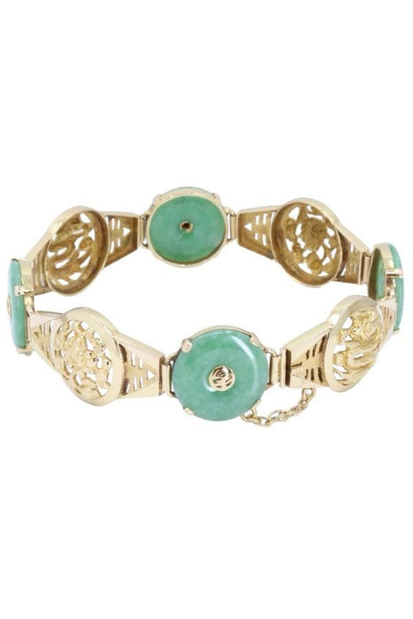 Bracelet BRACELET ASIATIQUE JADE OR JAUNE 58 Facettes 086321