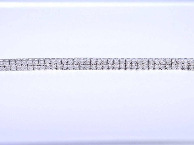 Bracelet Bracelet tennis en or blanc avec 2 rangées de diamants 58 Facettes 2020