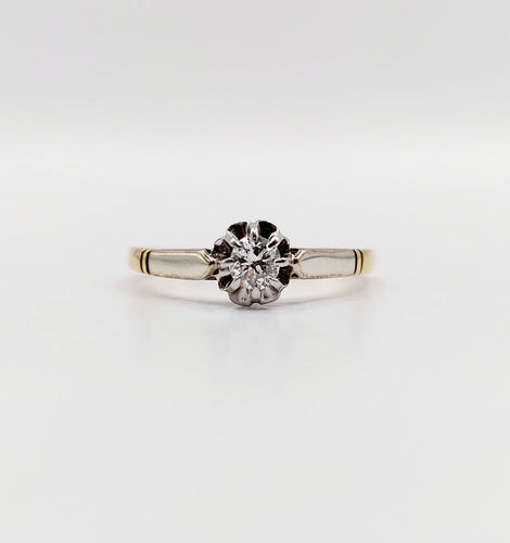 Bague solitaire art deco or 18k diamant de 0,15 carats 58 Facettes A05975