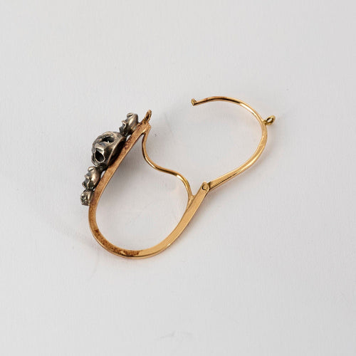 Boucles d'oreilles Boucles d'oreilles dites "Poissardes" en or rose, argent et diamants 58 Facettes FON1834