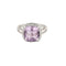 Bague en Or blanc,  Améthyste et petits diamants