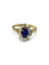 Bague 47 Bague or jaune saphir 1 ct et diamants 0,30 ct 58 Facettes 00066301