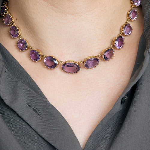 Collier Collier en or jaune et améthyste 58 Facettes CAS0189