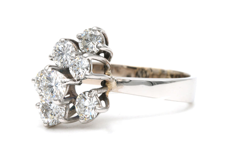 Bague 53 Bague années 70 en or blanc et diamants 58 Facettes 21891