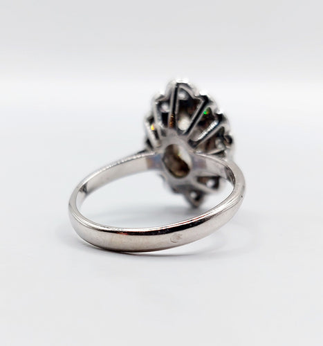 Bague 50 Bague marquise Art Déco or blanc, diamants 58 Facettes A05282