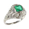 Bague 59 Verdant Vintage : Bague en émeraude colombienne et diamant taille ancienne de 1920 58 Facettes 16144-0061