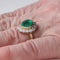 Bague 52 BAGUE EMERAUDE ENTOURAGE DIAMANTS OR JAUNE 18K 58 Facettes