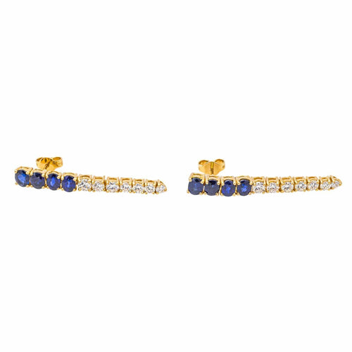Boucles d'oreilles Boucles d'oreilles Pendantes Or jaune Saphir, Diamant 58 Facettes 4324641CN