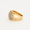 Bague 57.5 Bague pavage diamants année 70-80 en or jaune 18K 58 Facettes