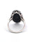 Bague 55 Bague en platine avec onyx et diamant central 58 Facettes