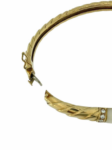 Ensemble bracelet et bague or jaune certifié HRD et diamants