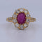 Bague 52 Bague victorienne en or jaune 18 carats avec rubis et diamants 58 Facettes AN558