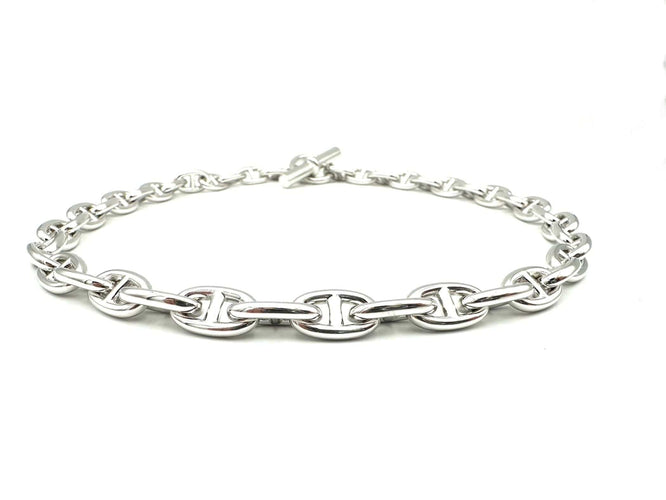 Collier HERMES. Collection "Chaine d'ancre", collier PM vintage 58 Facettes