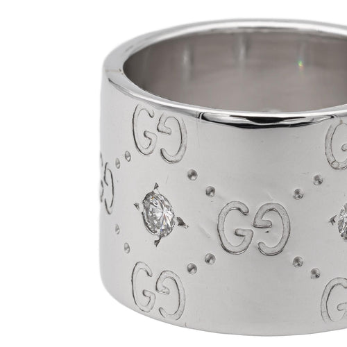 Bague 52 Gucci Bague Icon Or blanc Diamant 58 Facettes 1160020CN