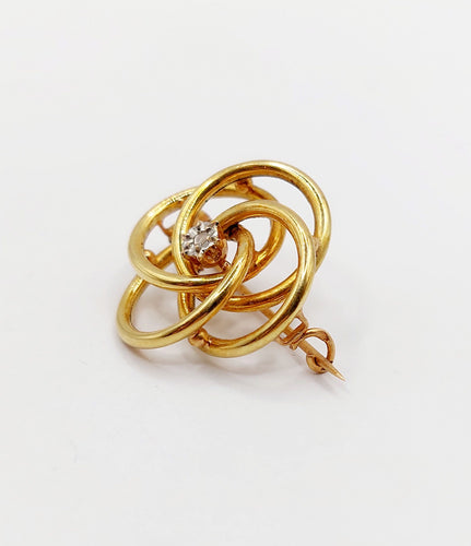 Broche Broche fleur art nouveau en or 18k et diamant taille rose 58 Facettes A06423