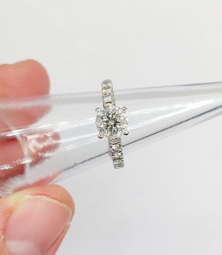 Bague Bague solitaire or blanc diamant de 1,15 carat - certificat 58 Facettes A04032