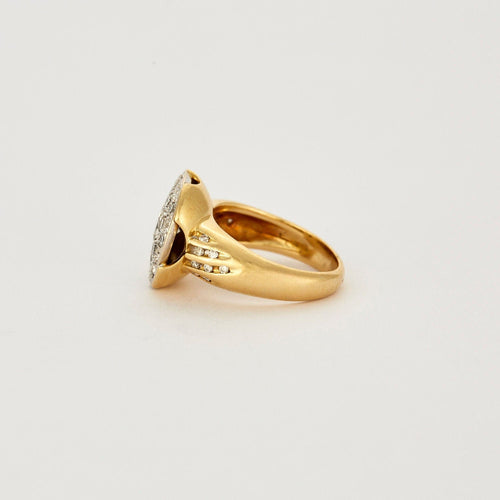 Bague Bague en or jaune et or blanc avec diamants 58 Facettes 240193
