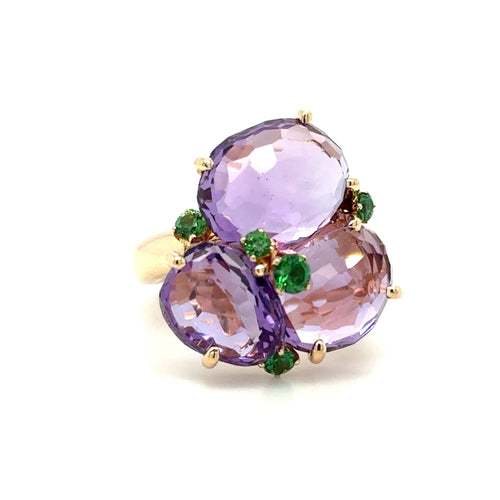 Bague 55 POMELLATO - BAGUE BAHIA OR ROSE - AMÉTHYSTES ET TSAVORITES 58 Facettes RÉF 1_0002311/2