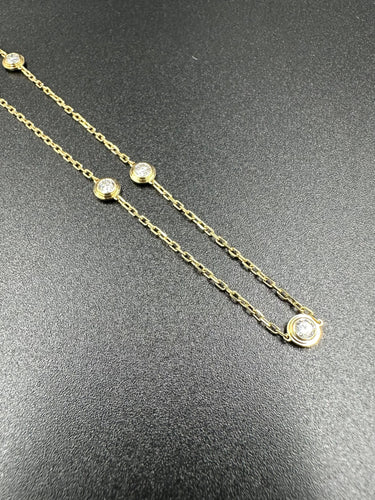 Collier CARTIER. Collection "Diamants légers", collier or jaune et diamants 0.80ct 58 Facettes
