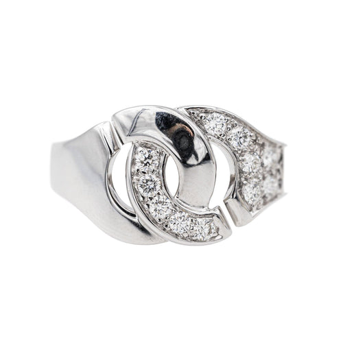 Bague 57 Dinh Van Bague Menottes Or blanc Diamant 58 Facettes 3616727RV