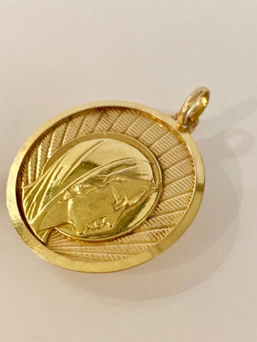 Pendentif Importante Médaille Religieuse Au Profil De La Vierge 58 Facettes 555089