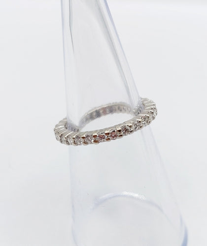 Bague 49.5 Alliance américaine or blanc et diamants 58 Facettes A05317