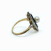 Bague 55 Bague Marquise or jaune, onyx, diamants 58 Facettes