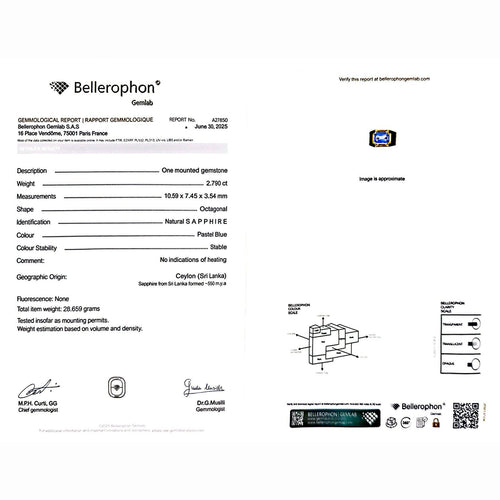 Bague 52 Bague or jaune et saphir ceylan 2,79 cts. 58 Facettes 34689