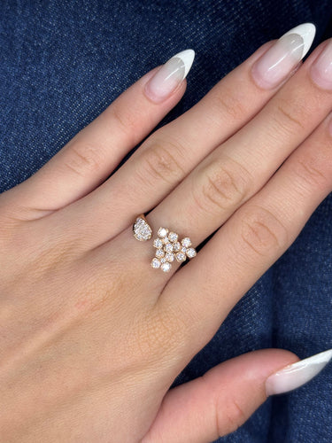 Bague 53 Bague or rose et diamants 58 Facettes 868