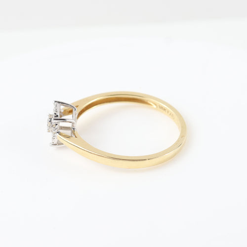 Bague bicolore en or jaune et blanc 18 carats et diamants de 0,25 carat