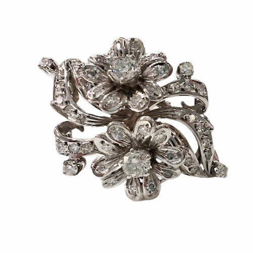 Bague 52 Bague en or avec diamants de style rétro des années 1940-1945 58 Facettes Q314B(816)