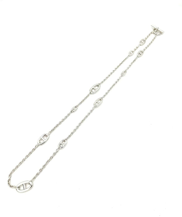 Collier HERMES. Collection "Farandole", sautoir argent 80cm 58 Facettes