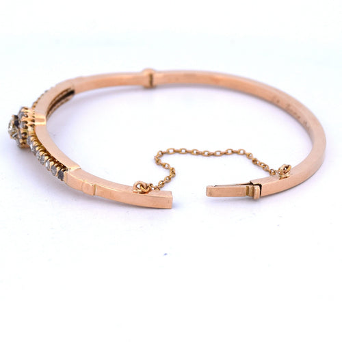 Bracelet vintage en or jaune avec diamants