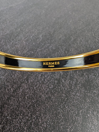 Hermès - Jonc Email et Plaqué Or 58 Facettes