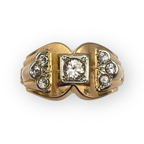 Bague 55 Bague Tank or rose 750 et diamants 58 Facettes 149058237