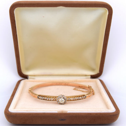 Bracelet vintage en or jaune avec diamants