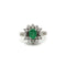 Bague 51 Bague Marguerite - Or blanc, Platine, Emeraude & Diamants 58 Facettes 250459R