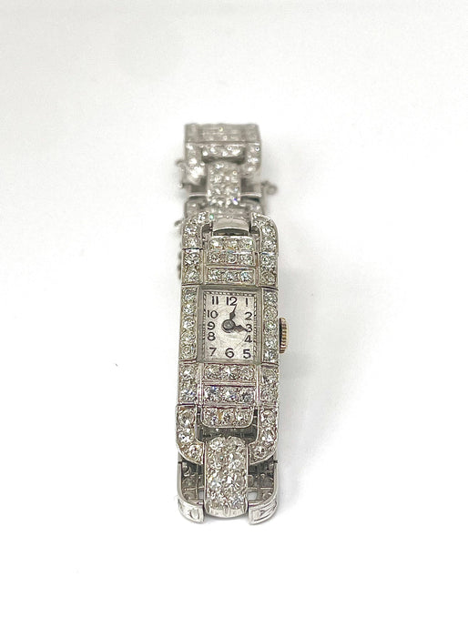 Montre Montre or blanc et diamants Art Deco 58 Facettes