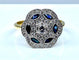 Bague 53 Bague en or jaune et or blanc18 carats en saphirs et diamants 58 Facettes AB219