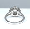 Bague 53 Bague marguerite en or blanc sertie de 9 diamants 58 Facettes AB378