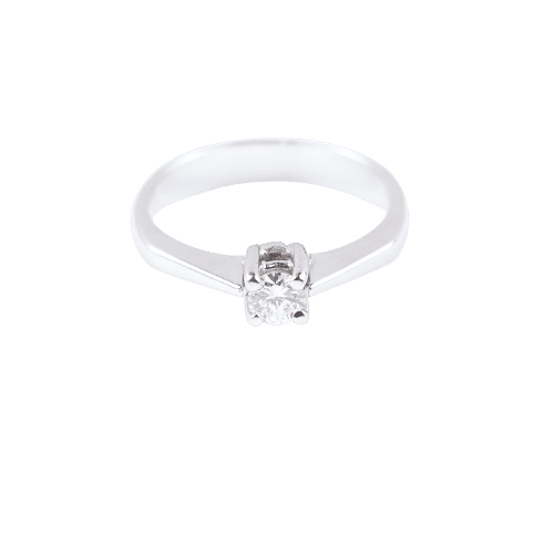 Bague Bague solitaire en or blanc 18 carats avec un diamant taille brillant de 0,22 carat 58 Facettes 159/24