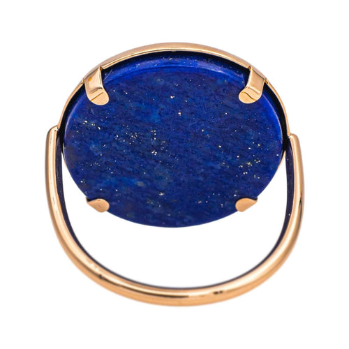 Ginette NY Bague Ever Lapis Disc Ring Or rose Lapis lazuli