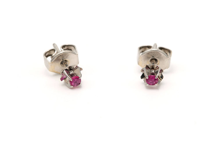 Boucles d'oreilles Boucles d'oreilles Contemporaines en or blanc serties de saphirs roses 58 Facettes B376