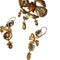 Boucles d'oreilles Conjunto de oro de broche y pendientes con perlas 58 Facettes Q45B
