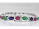 Bracelet Bracelet tennis en or blanc avec diamants, saphir, rubis et émeraude 58 Facettes 2068
