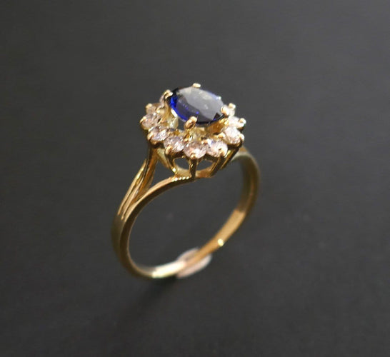 Bague 55 Bague Saphir Et Diamants, Or 18 Carats 58 Facettes